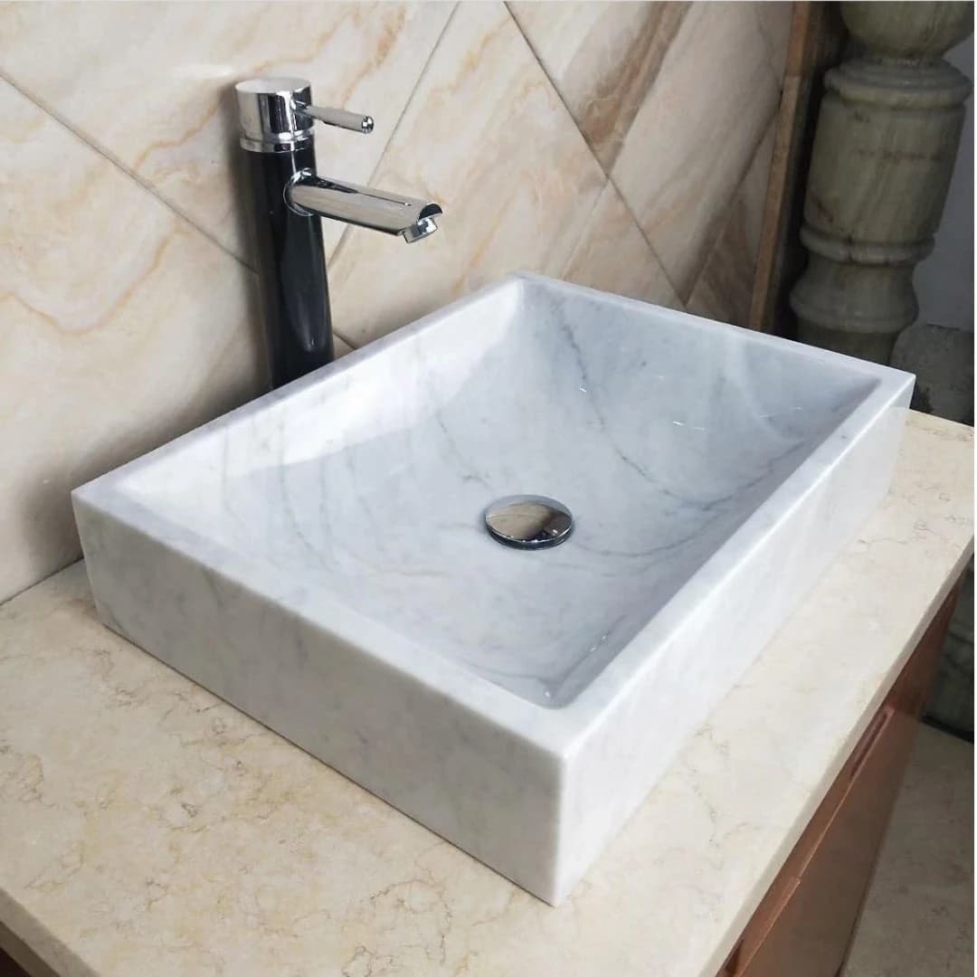 Beyaz Live Mermer Lavabo 1