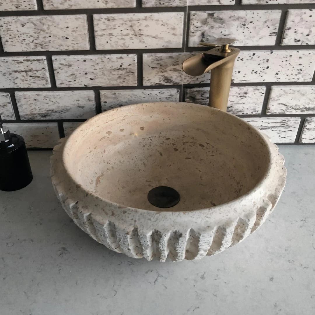 Traverten Kanal Mermer Lavabo 2
