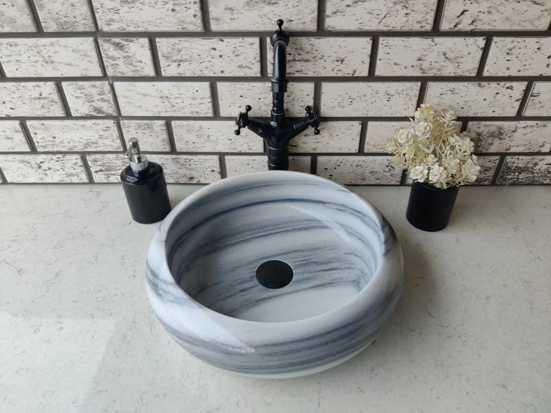 Lined Teker Mermer Lavabo 2
