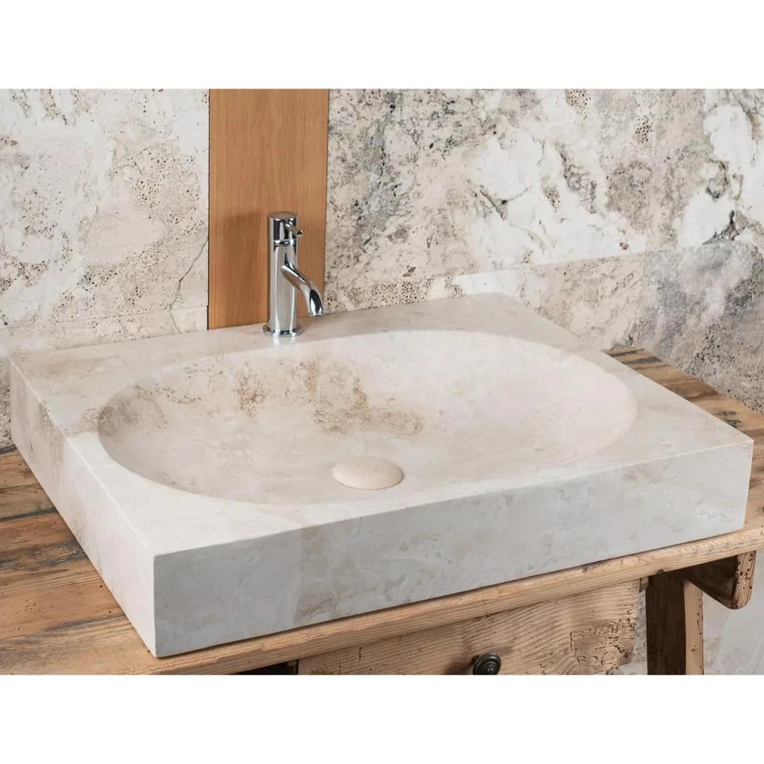 Traverten Deep Oval Mermer Lavabo 2
