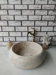Traverten Lid Teker Mermer Lavabo 3