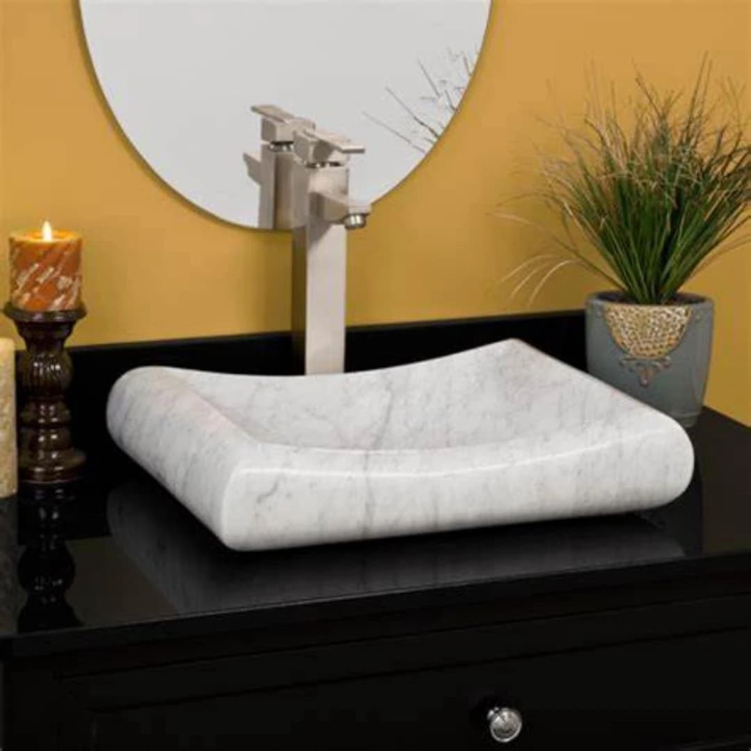 Beyaz Steep Mermer Lavabo 1