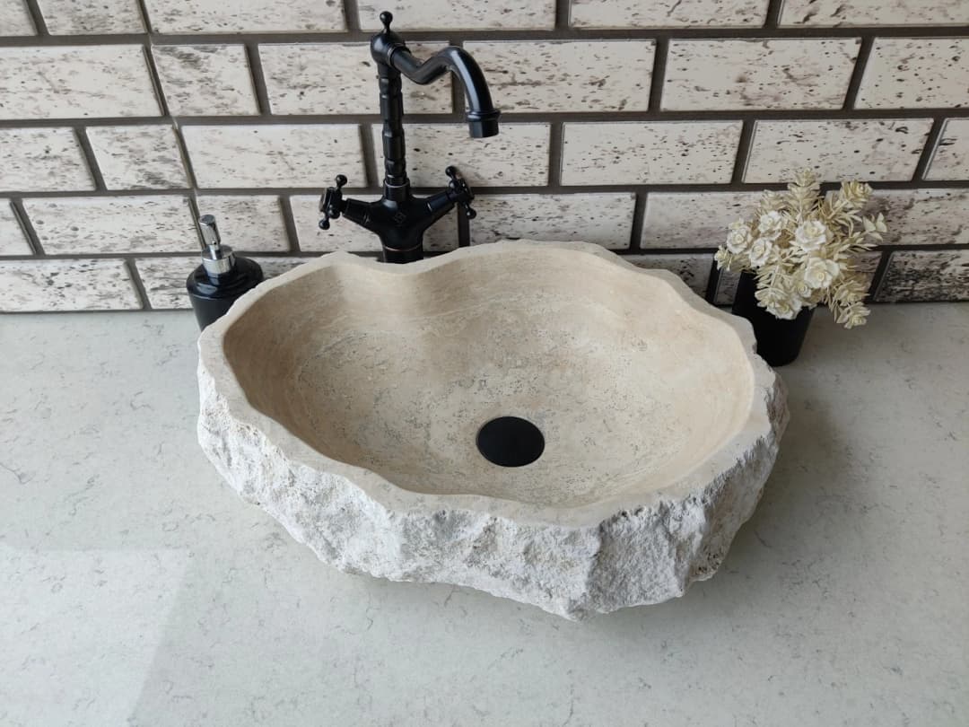 Traverten Messy Mermer Lavabo 2