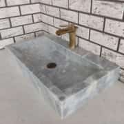 Gri Yay Köşeli Mermer Lavabo 1