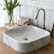 Beyaz Kare Special Mermer Lavabo 2