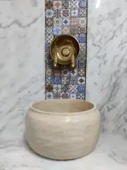 Traverten Modern Düz Mermer Kurna 1