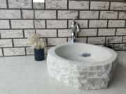 Beyaz Altıgen Mermer Lavabo 5