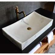 Beyaz Dikdörtgen Mermer Lavabo 2