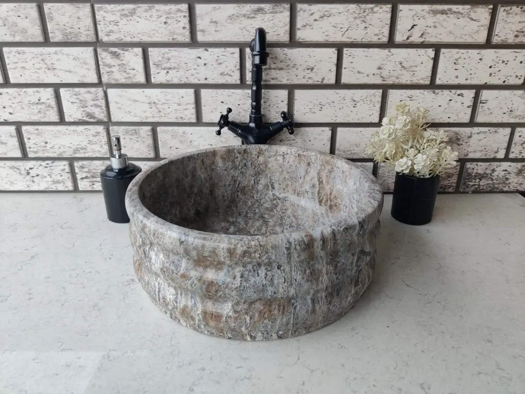 Silver Ducted Mermer Lavabo 2