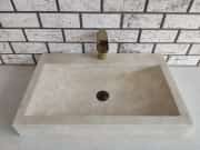 Traverten Yay Köşe Mermer Lavabo 4