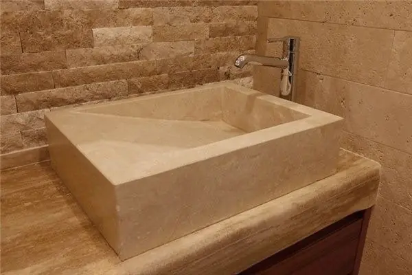 Traverten Privy Mermer Lavabo 1