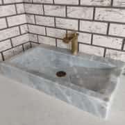 Gri Yay Köşeli Mermer Lavabo 4
