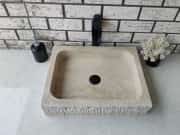 Traverten Dik Patlatma Mermer Lavabo 2