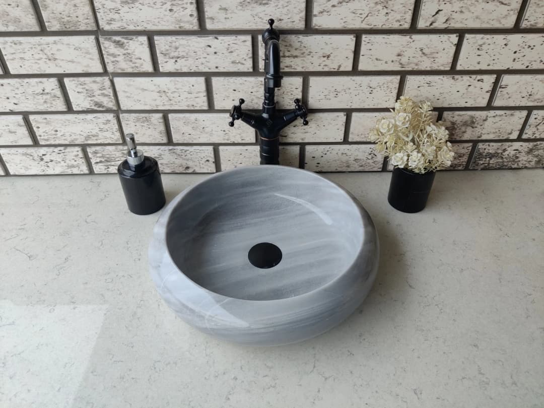 Homojen Teker Mermer Lavabo 2