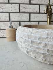 Traverten Teker Patlatma Mermer Lavabo 2