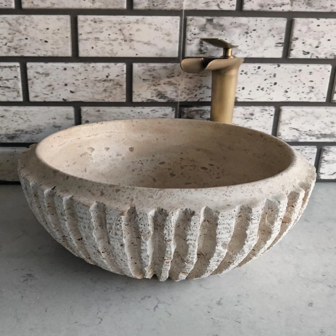Traverten Kanal Mermer Lavabo 1