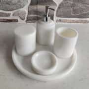 Beyaz 5'li Mermer Banyo Seti 3
